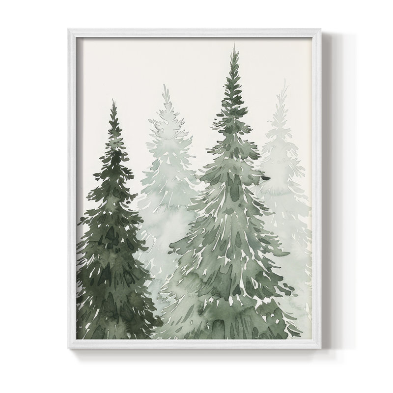 Impression encadrée Winter Washed Coppice II - bois massif, H 15 po x l 12 po, Cadre blanc