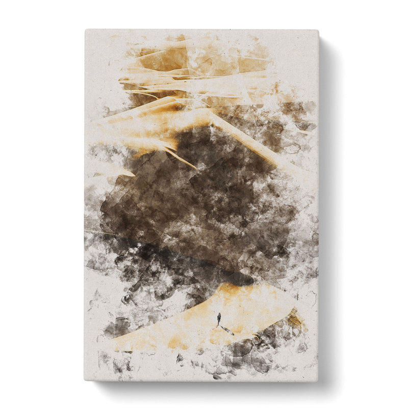 Desert Footprints In Namibia Watercolour - Wrapped Canvas, 76cm H x 50cm W x 3cm D