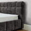 Structure de lit tapissier très grand en chenille, lit plateforme gris foncé avec tiroir de rangement et tête de lit rembourré, structure de lit solide et robuste pour la chambre à coucher-44010177-44010182