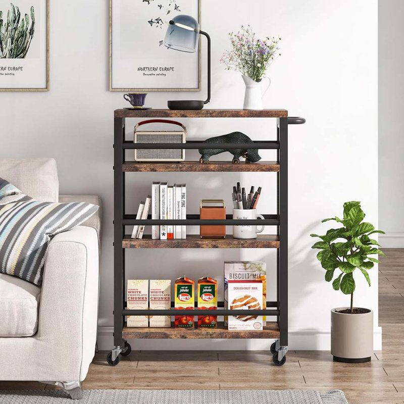 4-Tier Rolling Utility Cart with Wheels