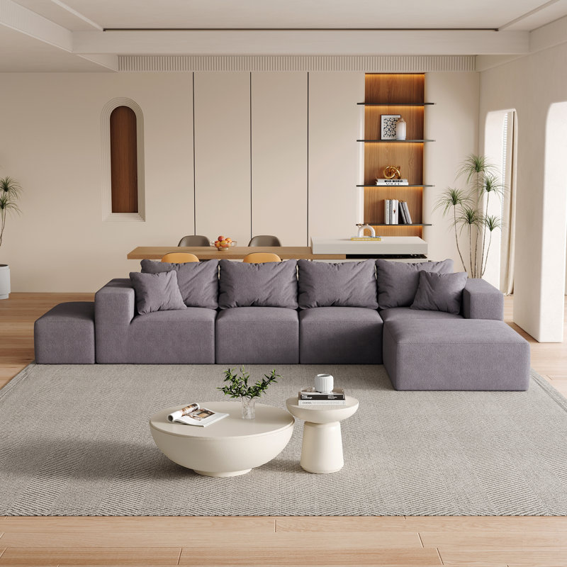 Ensemble de canapé modulaire rembourré sans os Modern, Gris