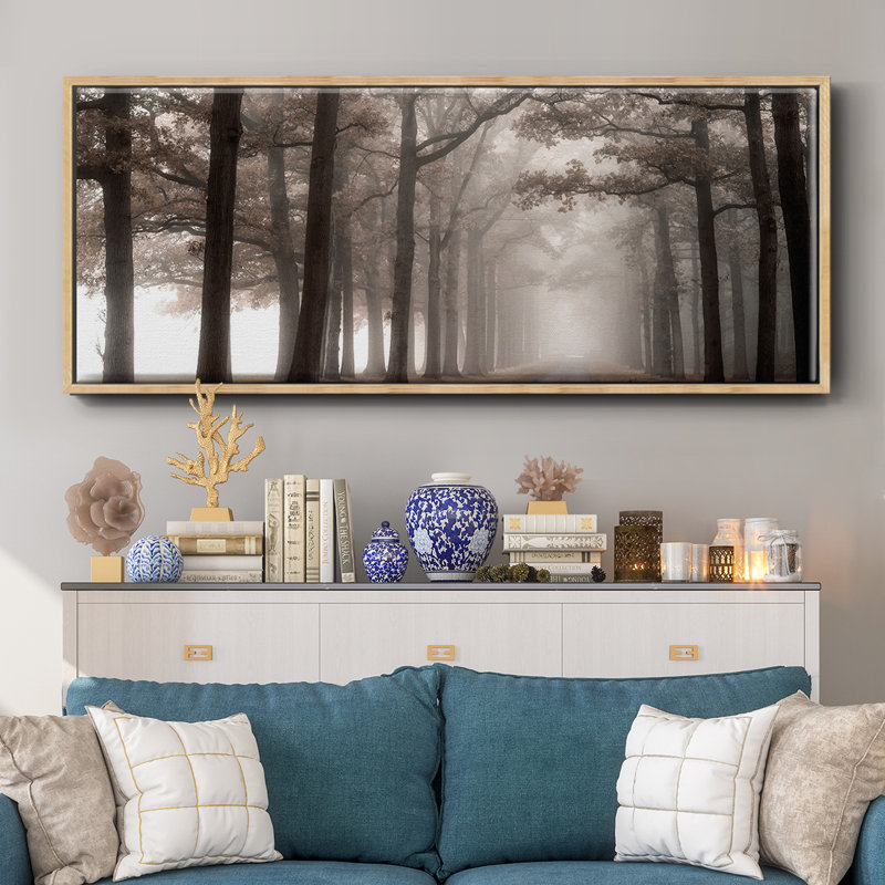 Misty Road- Framed Canvas, 8" H x 20" W