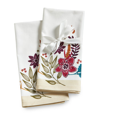 Autumn Bloom Fall Guest Towels 100% Cotton Multi 2-Pack 22x16 in