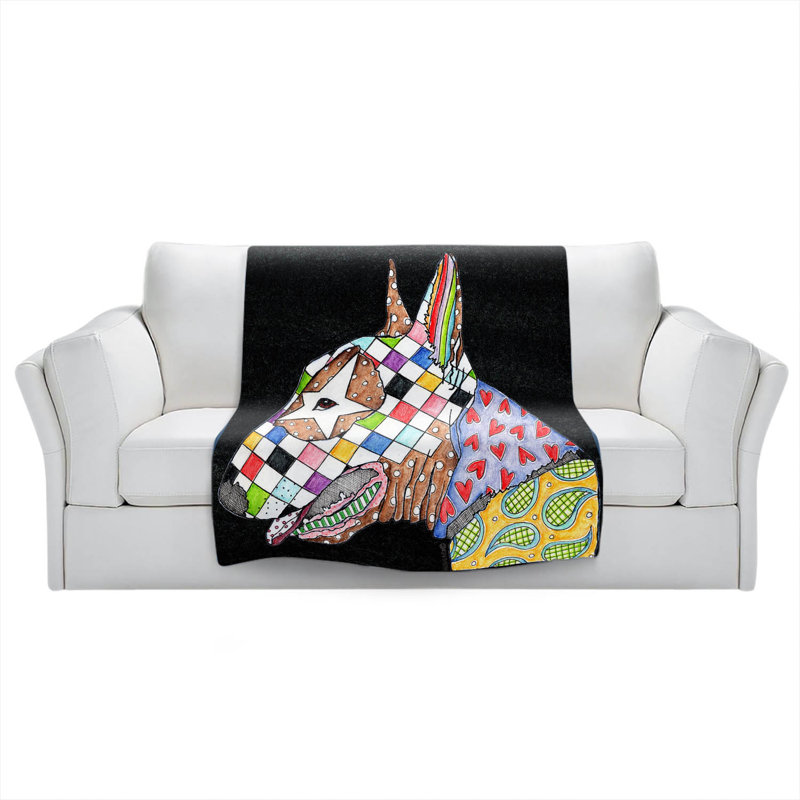  Couverture pour chien Schnauzer, 51 po x 60 po, Noir, Bull-terrier