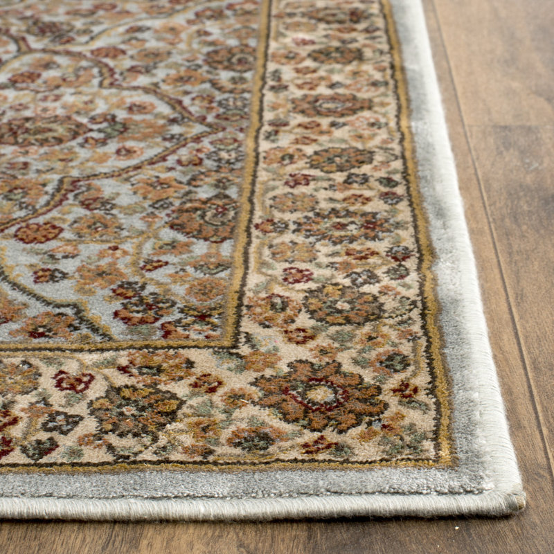 Tapis oriental bleu clair / ivoire Petronella, Rectangle 6 pi 7 po x 9 pi 6 po