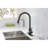 Pull Down Kitchen Faucet Matt Black - Stainless Steel Made, 360 Rotating Nozzle, Corrosion Finish, Single Handle For Water Temperature And Flow Regulation With Rust Coating, Convenient Management-651576705