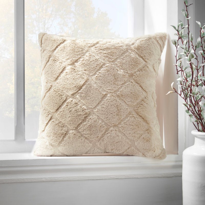Cosy Diamond Cushion with inner and Cover, Natural
