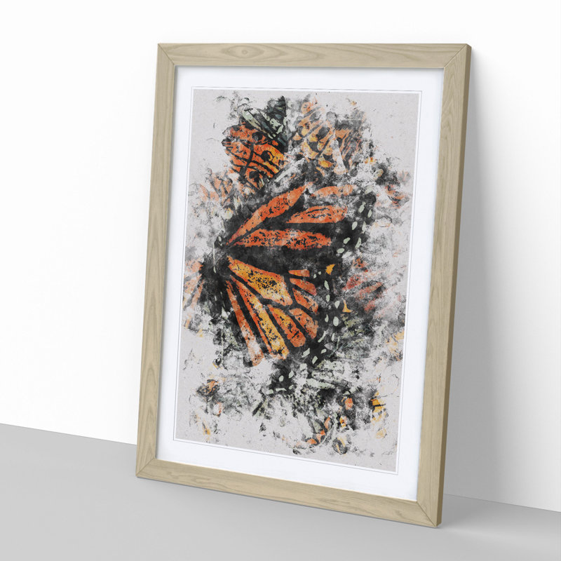 Monarch Butterflies Vol.1 Watercolour - Picture Frame Graphic Art, 65cm H x 48cm W x 2cm D, Oak Framed