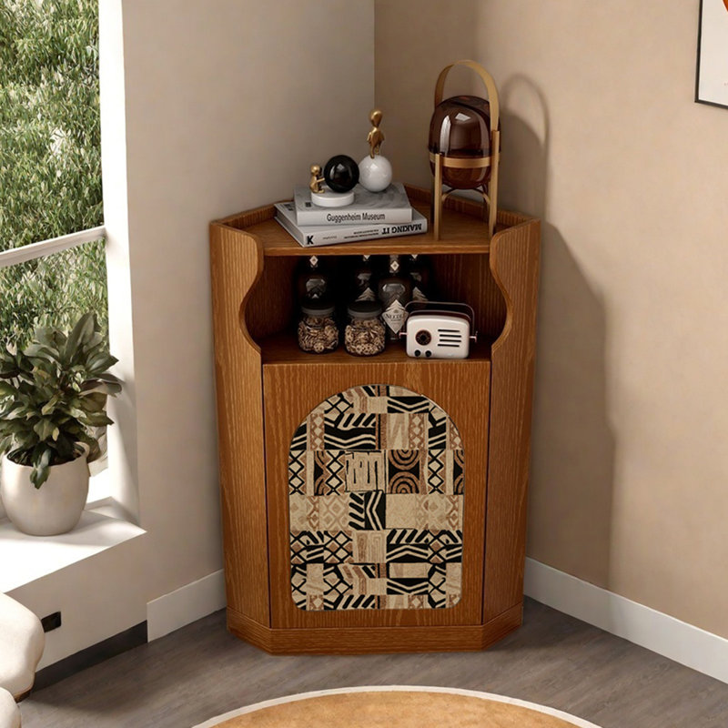 Armoire d'angle moderne et multifonctionnelle rétro, Brun