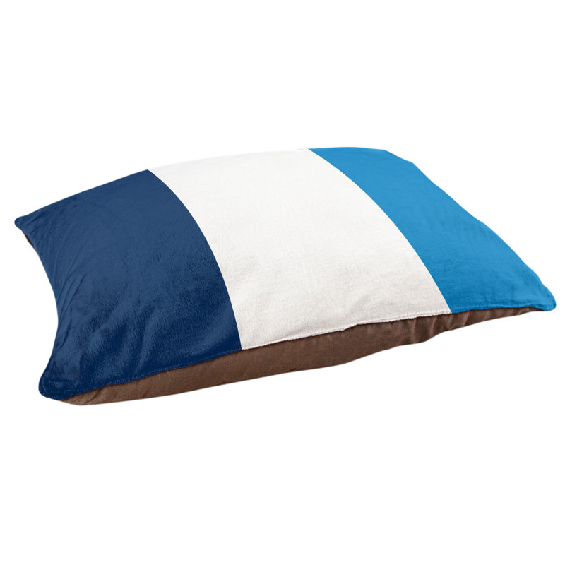 Coussin Cleveland, Moyen (l 40 po x P 30 po x H 6,5 po), Bleu marine / blanc / bleu