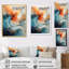 Teal Orange Bold Abstract Flow Collage II - Dams, impressions encadrées-160640093-137307799-197196485