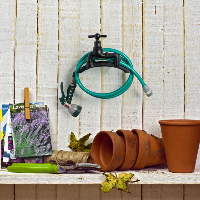 Iron Garden Cast Hose Reel Holder