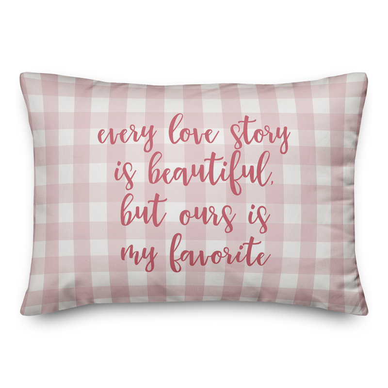  Coussin décoratif "Every Love Story Is Beautiful", Rose