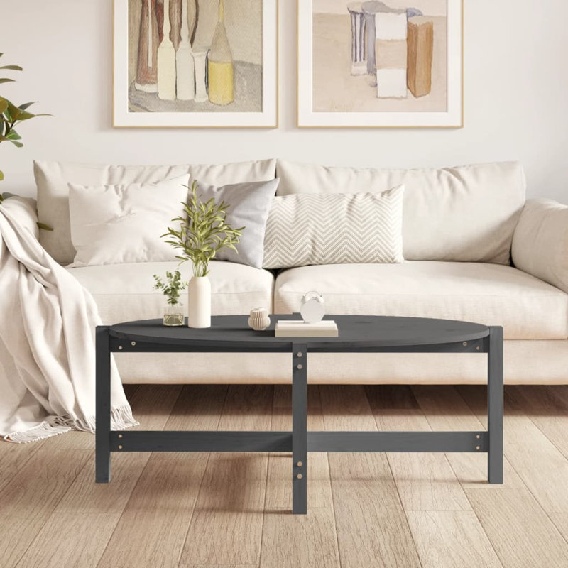 Wroblewski Solid Wood Four Leg Coffee Table, Grey, 45cm H x 118cm W x 63cm D