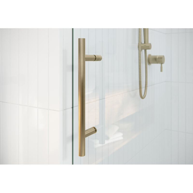 Eclipse 68 - 72 in. x 60 in. Fully Frameless Sliding Bathtub Door, Brushed Bronze
