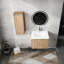 Meuble-lavabo de salle de bain de 61 cm avec lavabo et armoire latérale, matériaux, aspect élégant, construction en rouille.