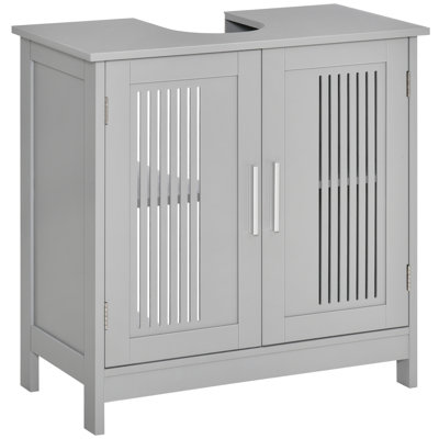 Armoire de salle de bain sous le lavabo avec 2 portes, armoire de salle de bain à piédestal sous le comptoir Kleankin