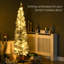 Arbre de Noël artificiel à crayon mince avec embouts de branches réalistes et support en plastique-498977815