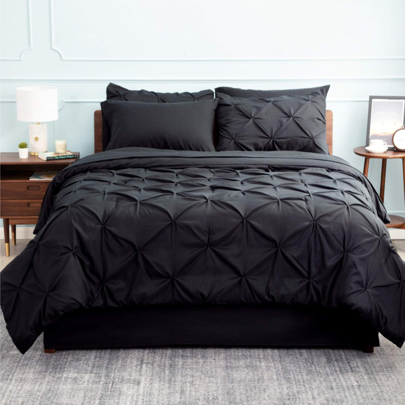 Ensemble d'édredon en microfibre 7 pièces Sandridge, Noir