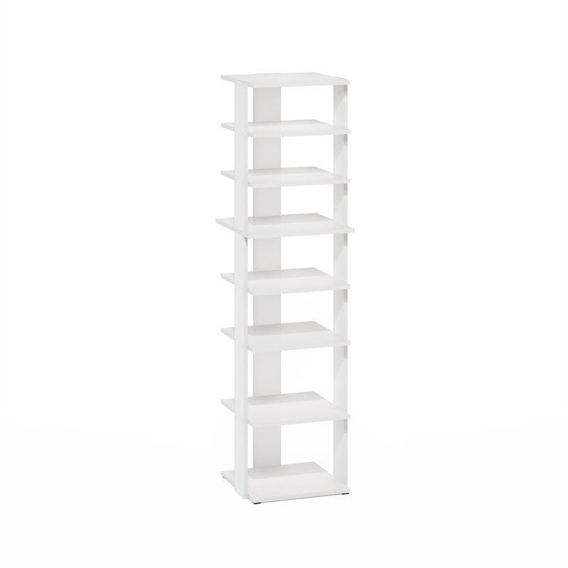 7 Pair Shoe Rack, White
