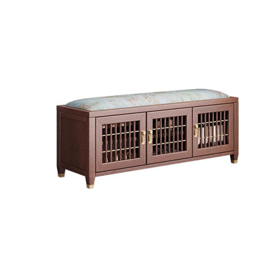 Banc de rangement en bois massif Traditional