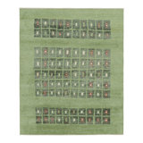 Rug & Kilim’S French Art Deco Style Rug In Green With Geometric Patterns