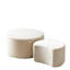 Table d'appoint rembourrée ronde de 2, conception gigogne pour le salon, table basse moderne en mousse, sans assemblage, velours côtelé beige, tables compactes et efficaces, débrouillardise-989618337
