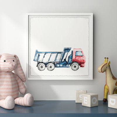 Triptyque de camions et de creuser