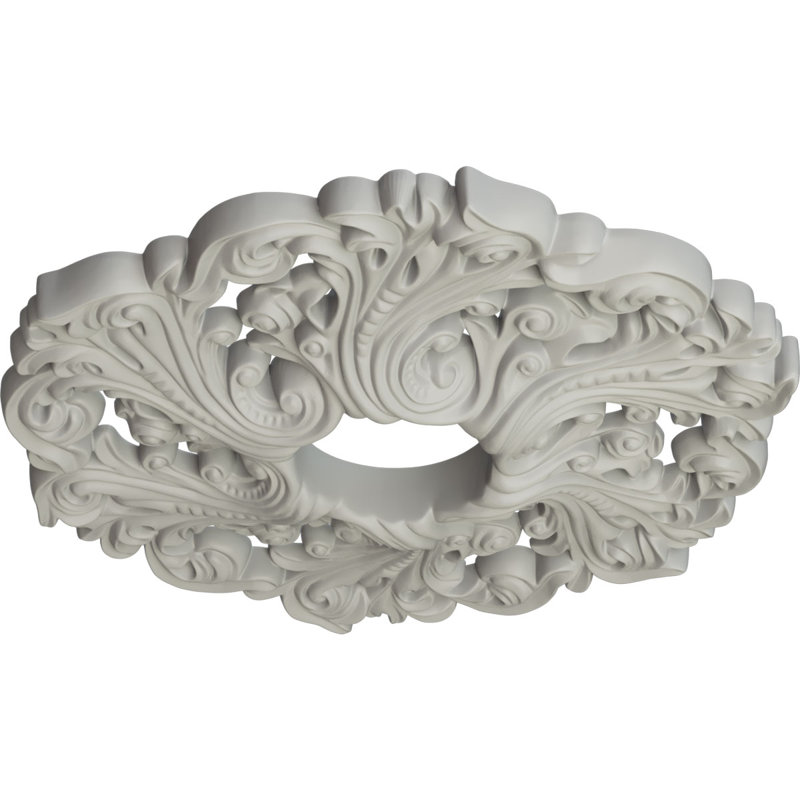 Médaillon de plafond de 19 5/8 po x 4 3/4 po x P 1 3/4 po Orrington (convient aux auvents jusqu'à 4 3/4 po), Pot de crème