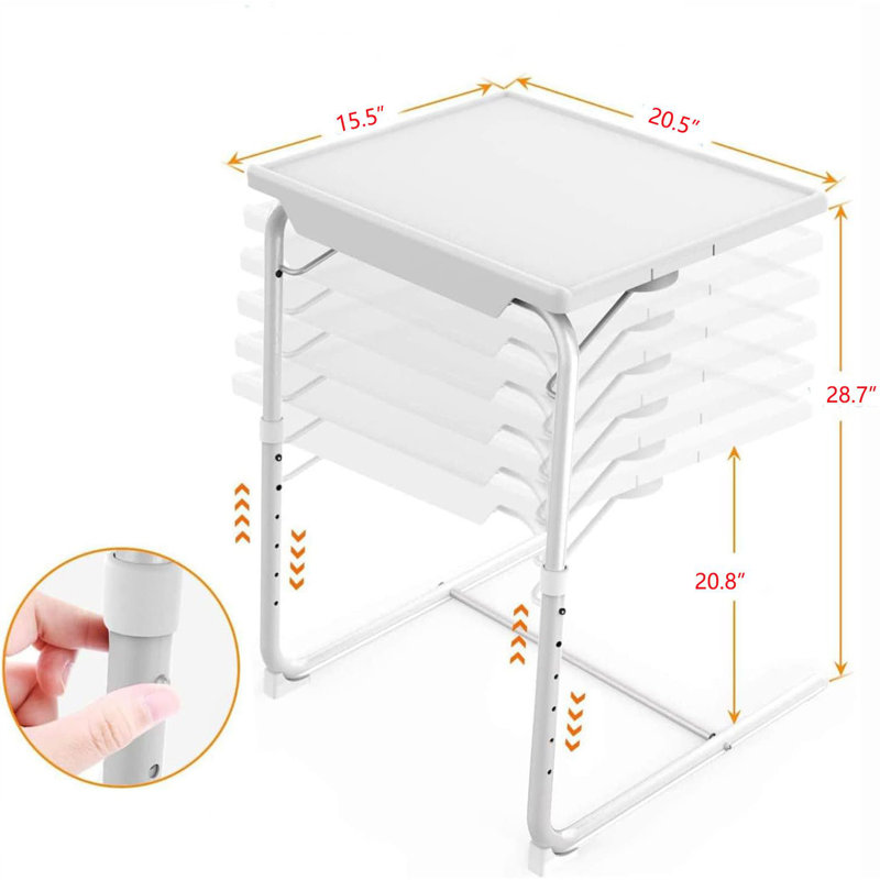 Bocchino Adjustable Metal Base Computer Desk, White