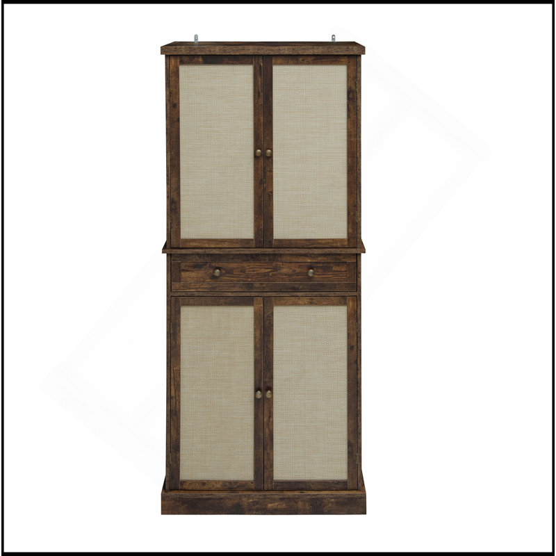 Armoire à 4 portes avec 1 tiroir, 4 tablettes intérieures réglables, armoire de rangement