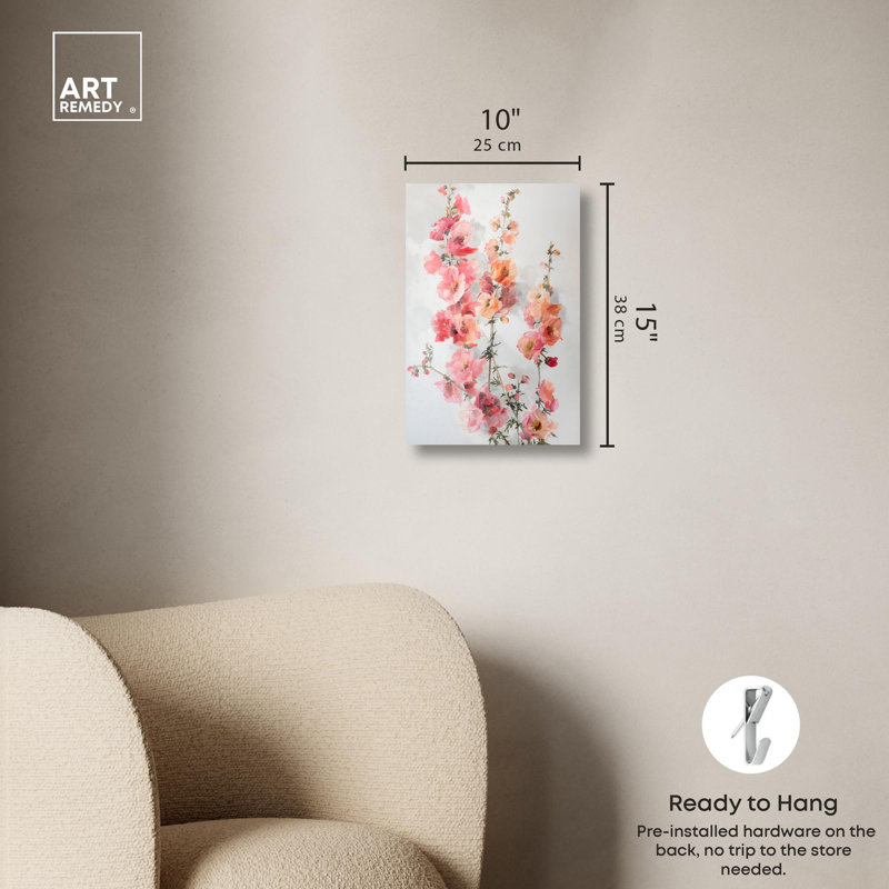 Abstract Floral Canvas Wall Art in Multicolor, 15" x 10"