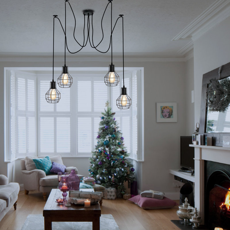 Corrstown 4 - Light Cluster Pendant, Rustic Red
