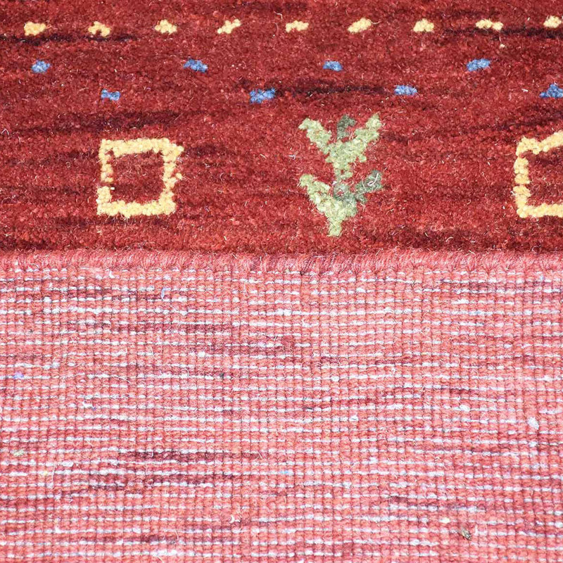 Tapis écologiques tissés à la main Maggiemae, Rouge, Carré 8 pi