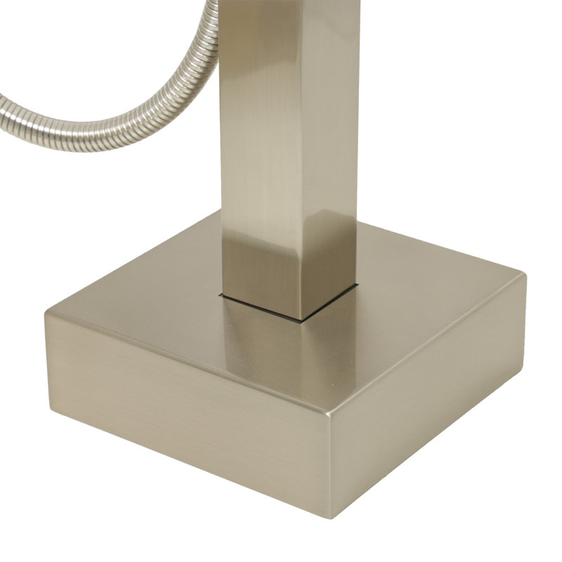 Bec de baignoire fixé au sol, Nickel brossé