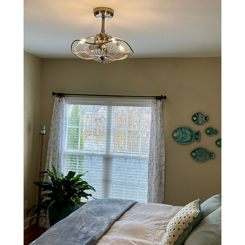 Auri 22'' Aged Brass 3-Blade Ceiling Fan with LED Light