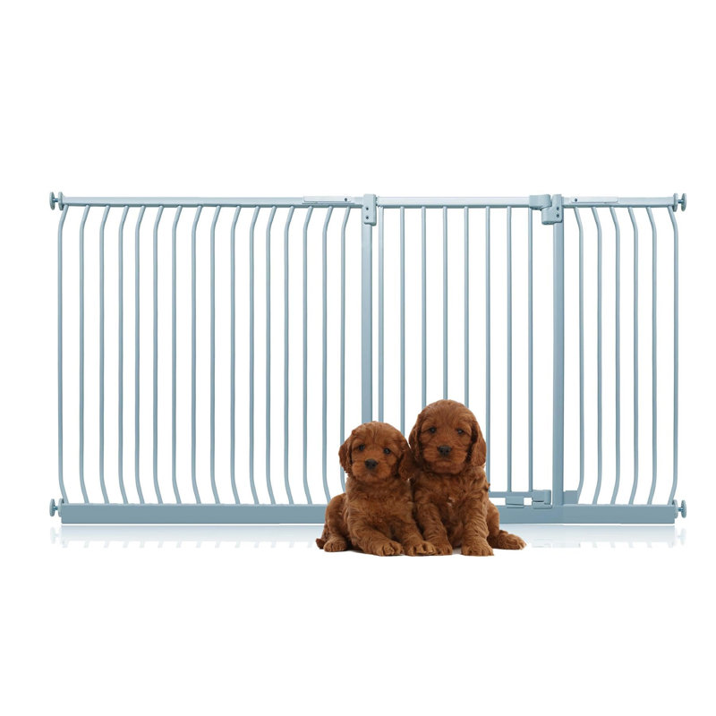 Metal Pressure Mounted Pet Gate, Grey, 98cm - 107cm
