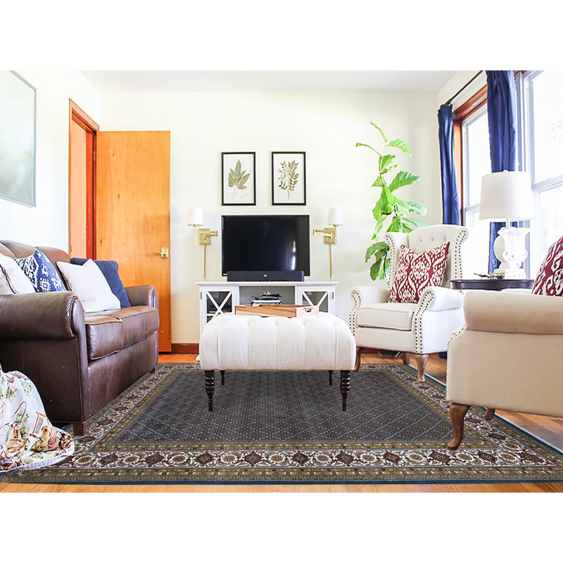 Tapis bleu en laine noué à la main de 8 000 pi x 8 pi 8 000 pi 4 po 88C7E206A8F94B7FA3403ED3985EDD6D