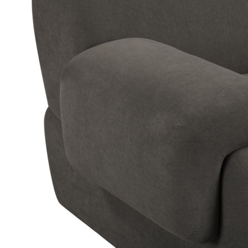 Chaise de coin Chue Latte, Velours brun