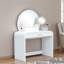 Makeup Vanity Table With Touch Screen Lighted Mirror, Dressing Table With A Drawer And Curved Edges