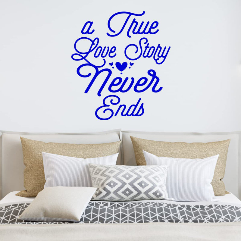 Adhésif décoratif «A True Love Story Never Ends», H 11 po x l 10 po, Bleu