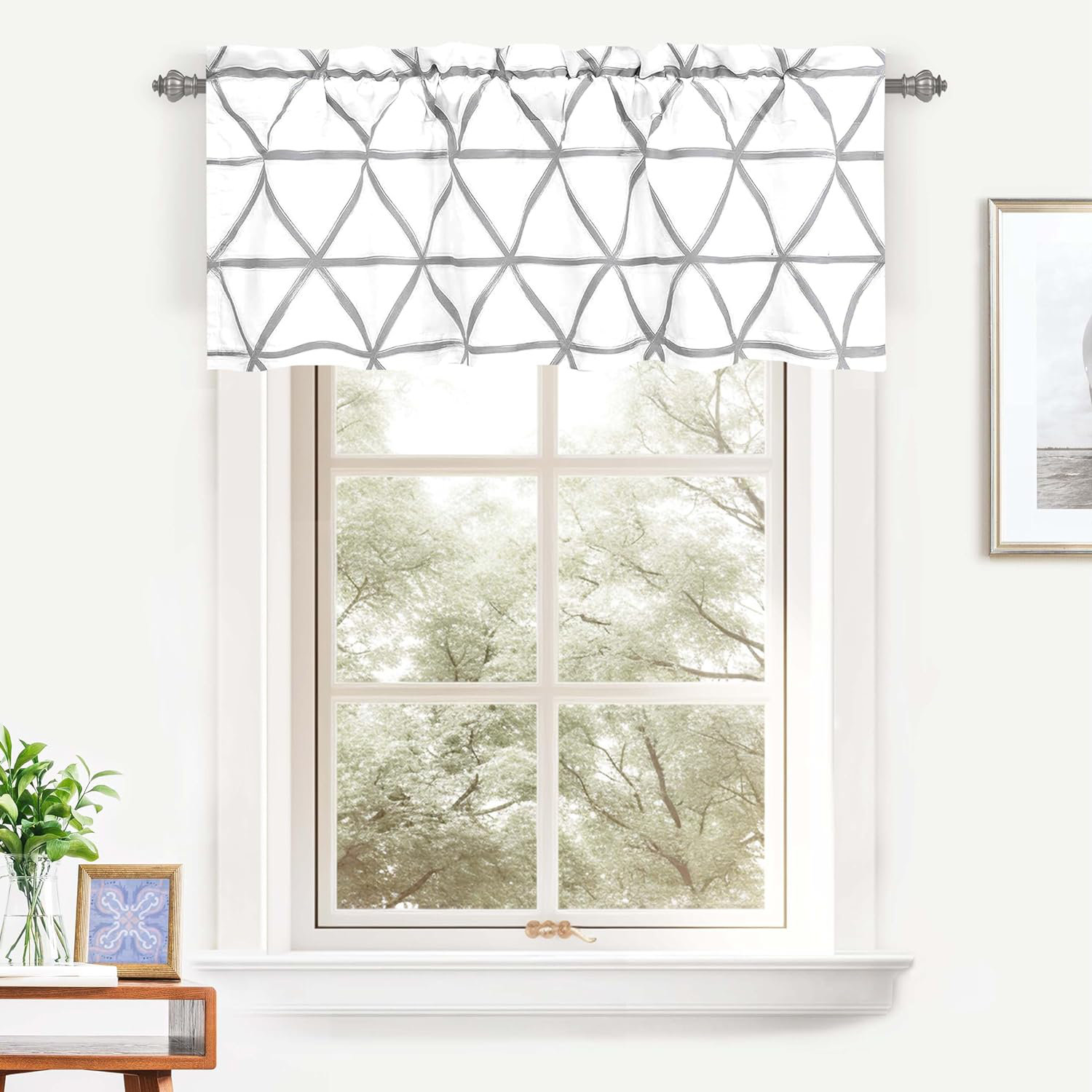 Corrigan Studio® Chavtika Geometric Tailored 52'' W Window Valance in ...