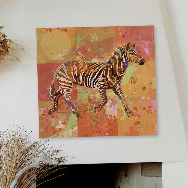 Afrikarma Zebra by Evelia - Wrapped Canvas Print, 46 cm H x 46 cm W x 4 cm D