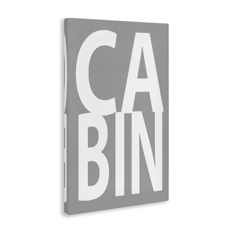 «Cabin Word» sur toile grise par Jamie MacDowell, H 24 po x l 16 po