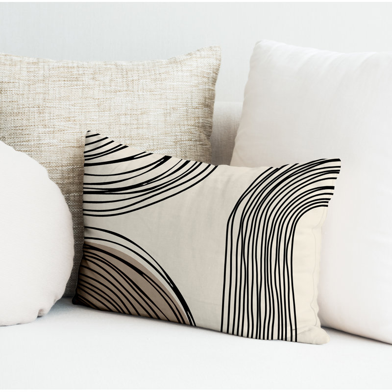 Housse et insert de coussin rectangulaire intérieur / extérieur Cassie, Beige, H 14 po x l 20 po