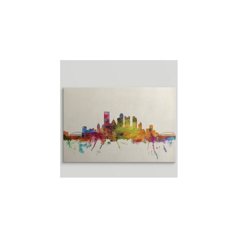 «Pittsburgh Skyline» par Francy, impression, H 20 po x l 30 po x P 1,5 po, Toile