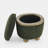 Round storage stool with cushioned seat