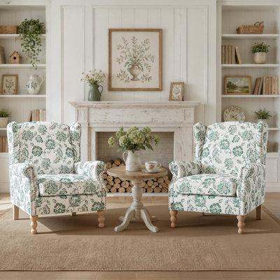 Fauteuil d'appoint à oreilles avec accoudoirs et accoudoirs de 30,5 po de large avec accoudoirs latéraux Arrissa