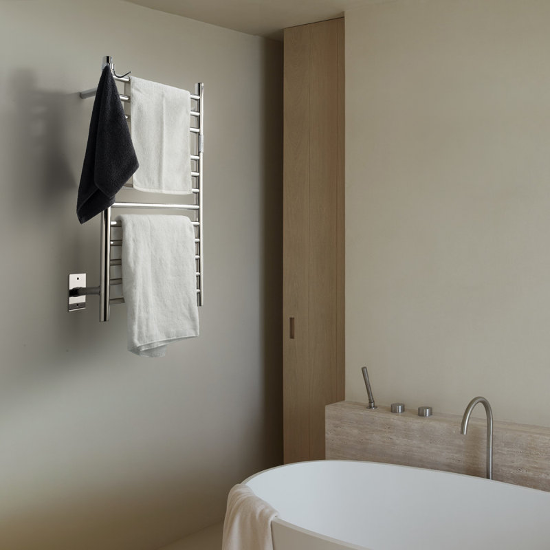Chauffe-serviette électrique 12 bars à fixation murale 3 modes de fonctionnement, Miroir poli