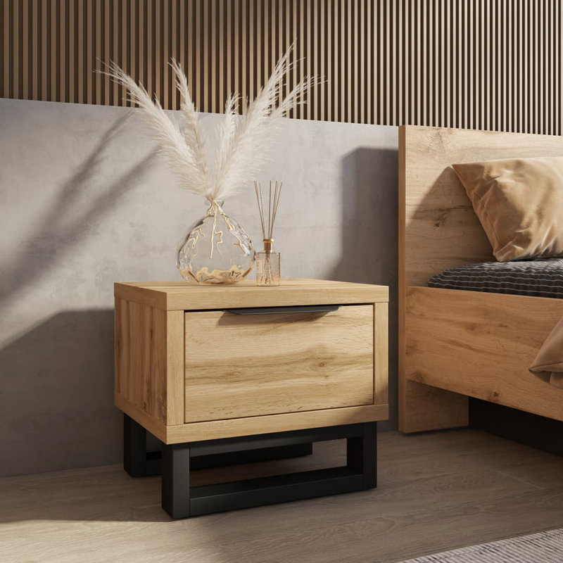 Cabrina 55cm W Manufactured Wood Bedside Table